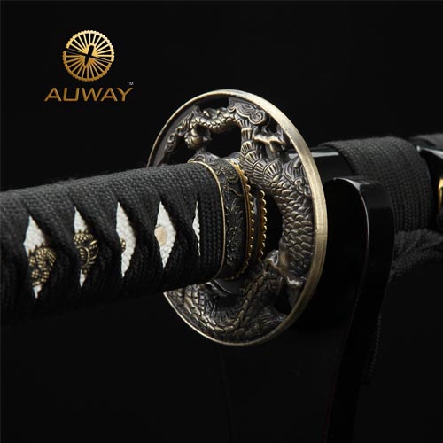 Auway 40" Fully Handmade High Carbon Steel Full Tang Blade Japanese Katana Samurai Sword